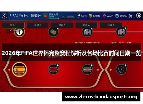 2026年FIFA世界杯完整赛程解析及各场比赛时间日期一览 2026年FIFA世界杯完整赛程解析及各场比赛时间日期一览